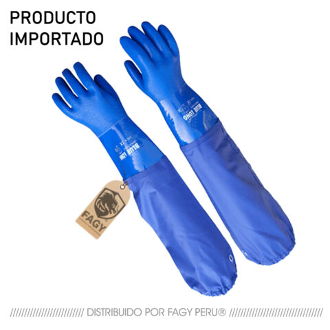 Guante Largo de PVC Acid Blue