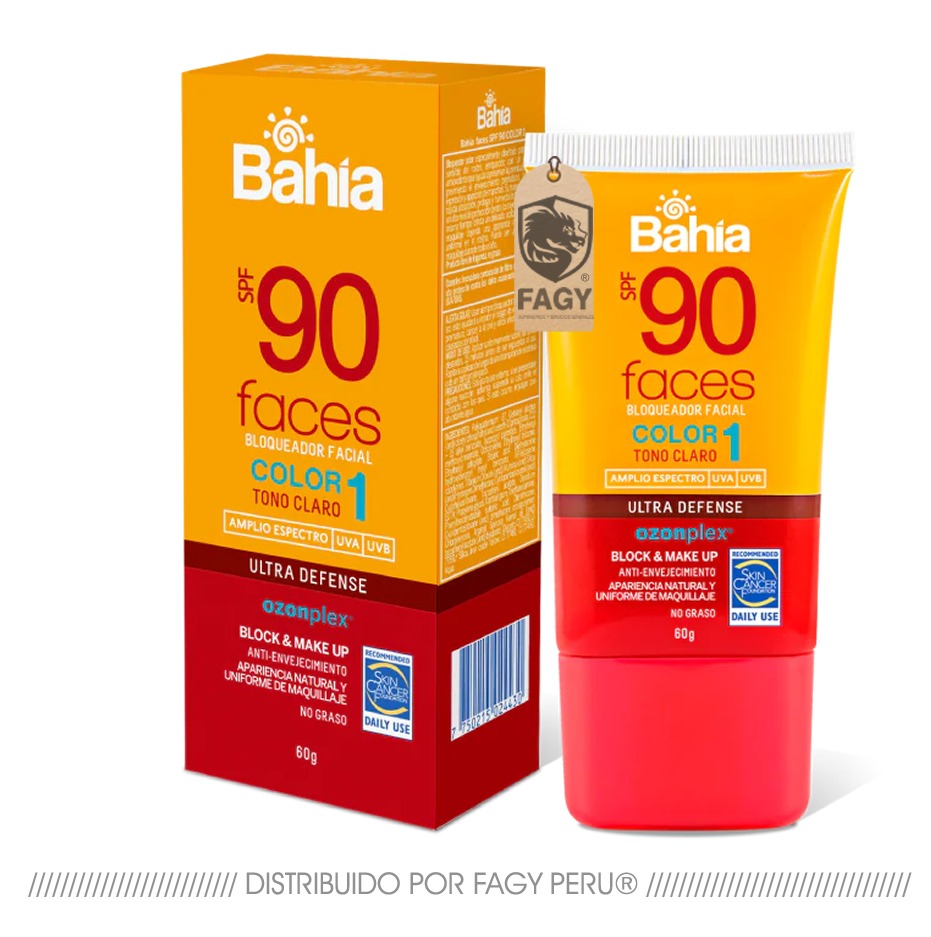 Bloqueador bahía faces color 1 Spf90 60 gr.