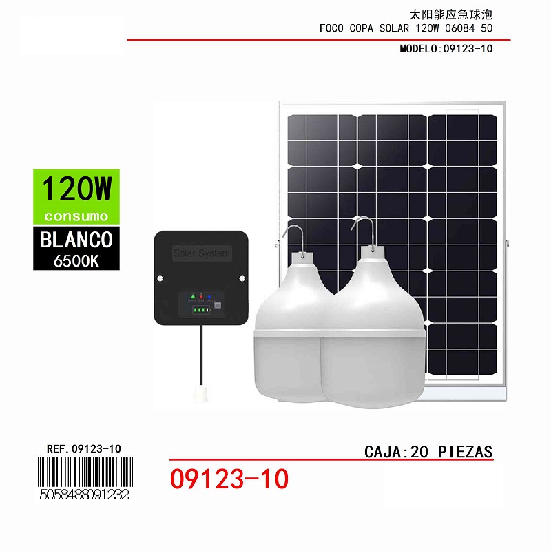 Foco con Panel Solar Dúo 120W