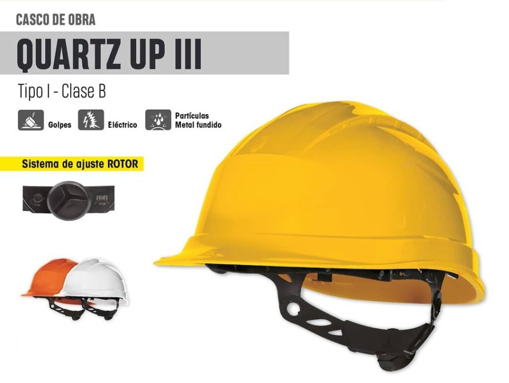 Casco Quartz Up III Delta Plus | Protección de Cabeza con Barbiquejo y Ranura Universal