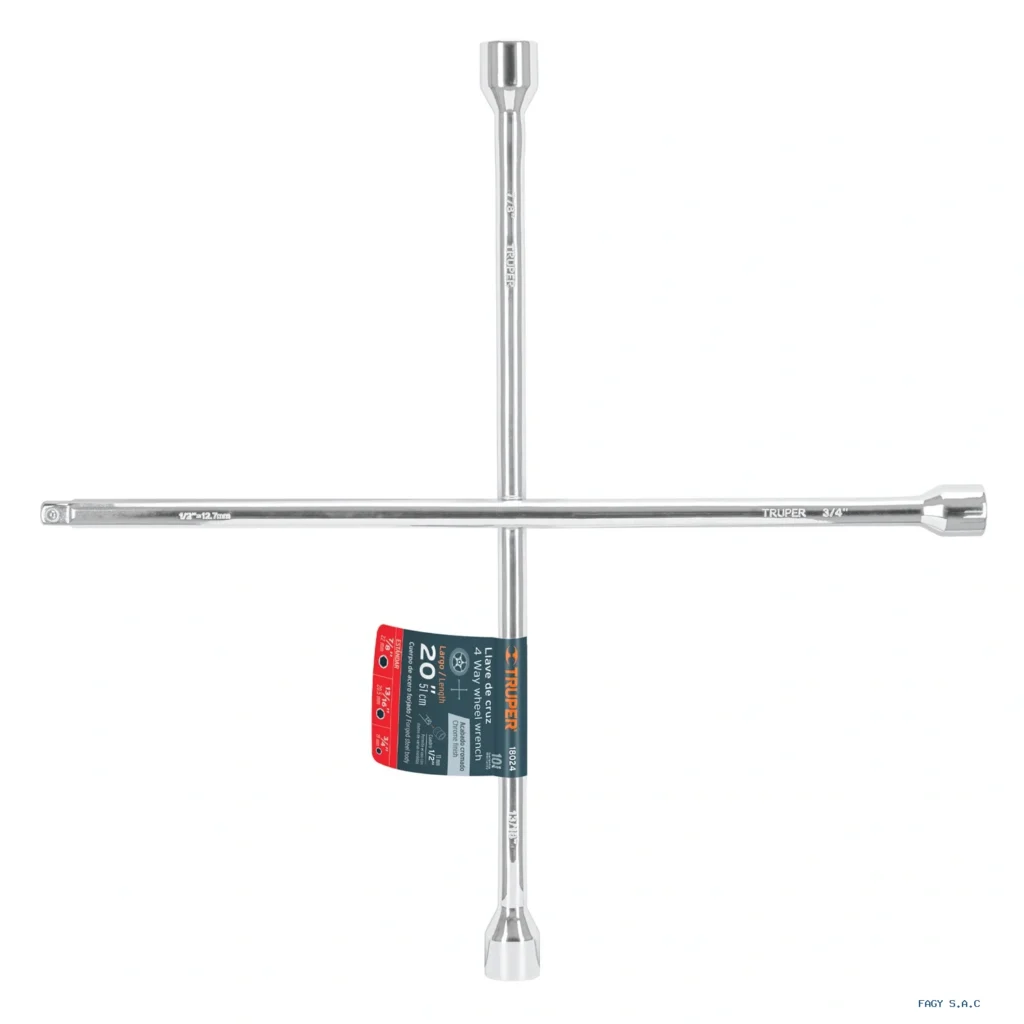 Llave de cruz 20" pulida y cromada, TRUPER 15481