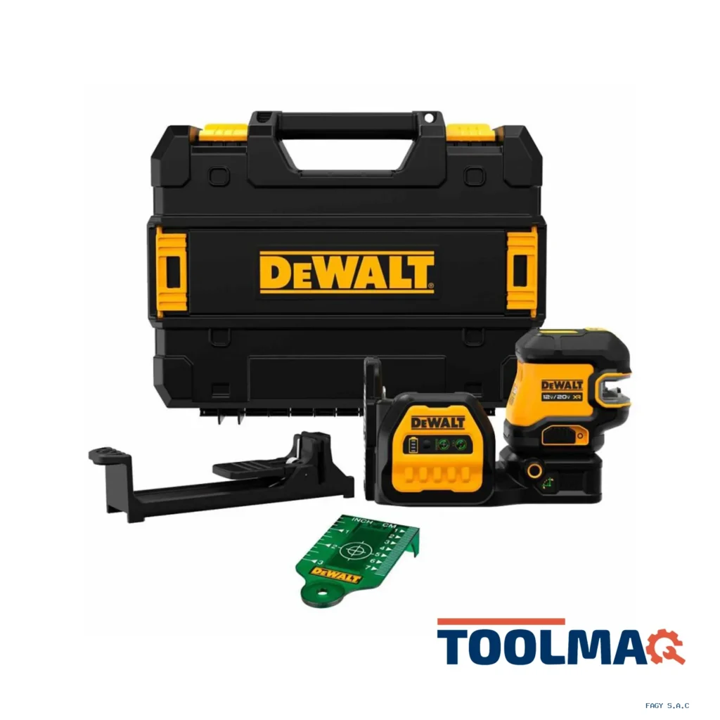 Nivel Láser de líneas cruzadas y 2 puntos 20 V Luz Verde 30 Mts Baretool (Sin Batería/Sin Cargador) Dewalt DCLE34220GB