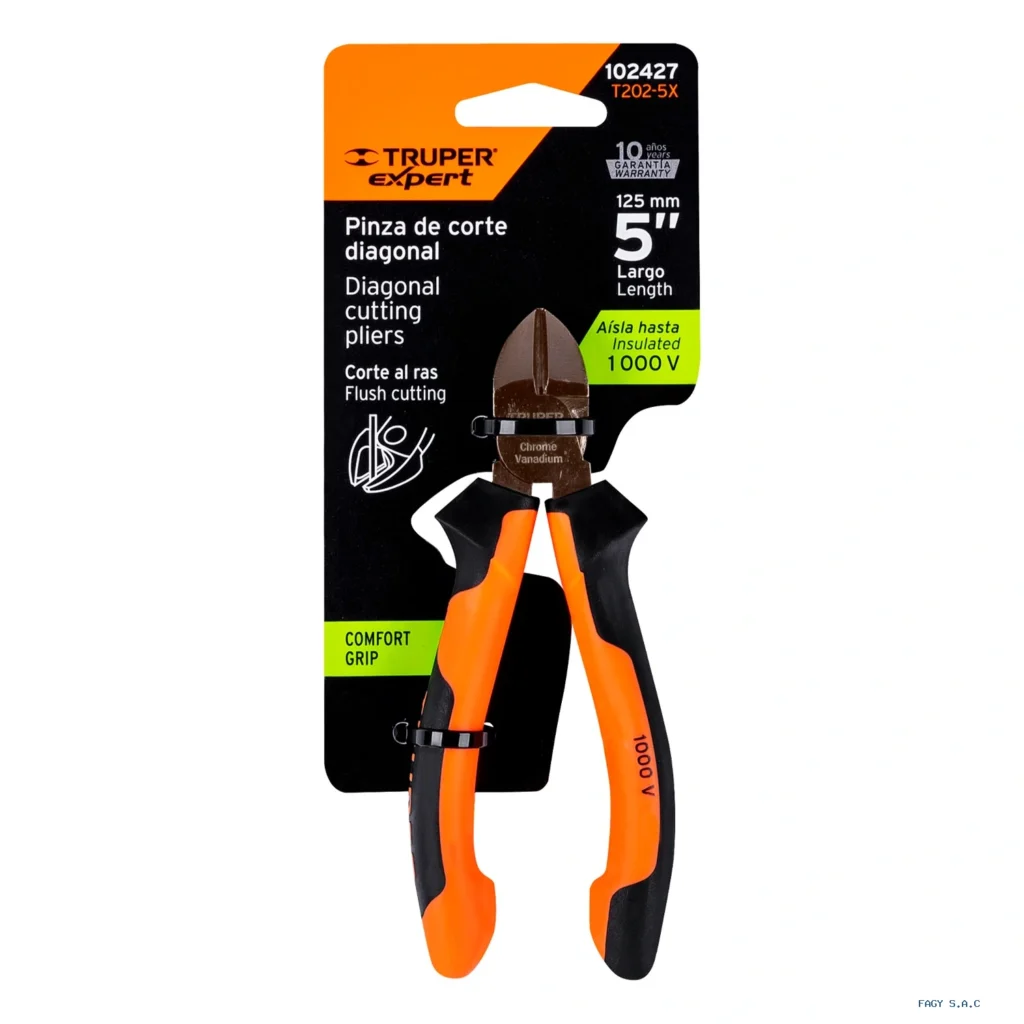 Alicate pinza corte diagonal 5" alta palanca, Comfort Grip, Expert 102427