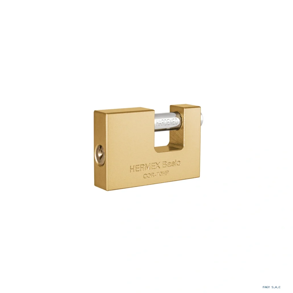 Candado antipalanca 70 mm cuerpo de hierro, HERMEX BASIC 23540