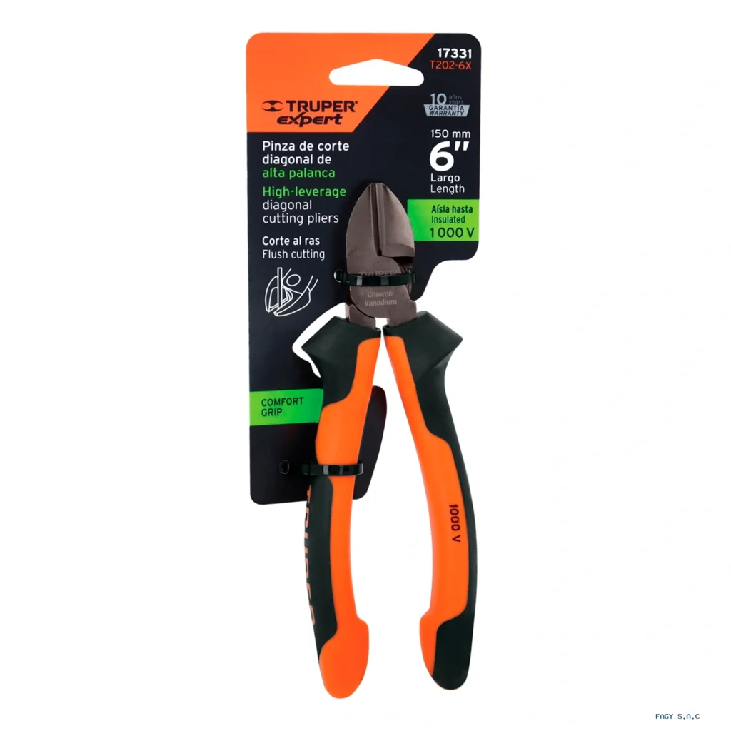 Alicate pinza corte diagonal 6" alta palanca, Comfort Grip, Expert 17331