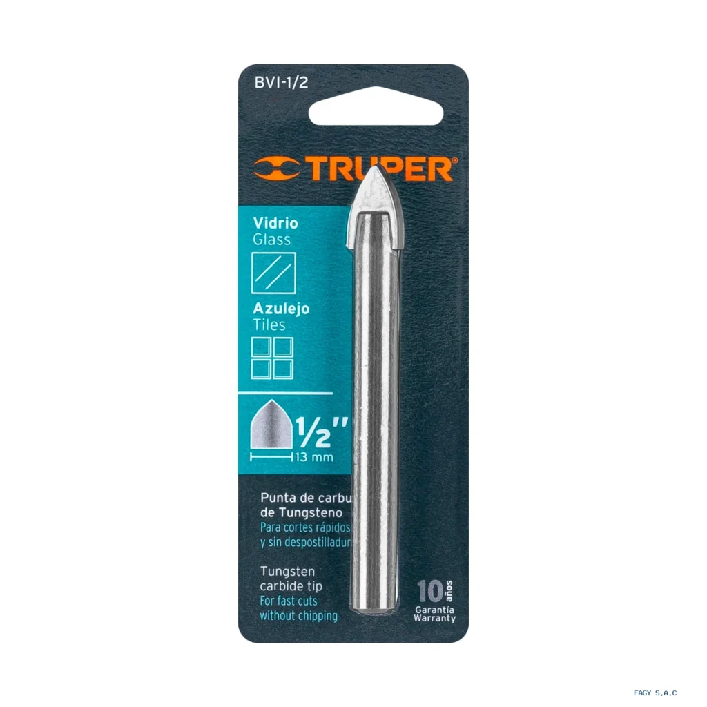 Broca para vidrio y azulejo de 1/2", Truper 11705