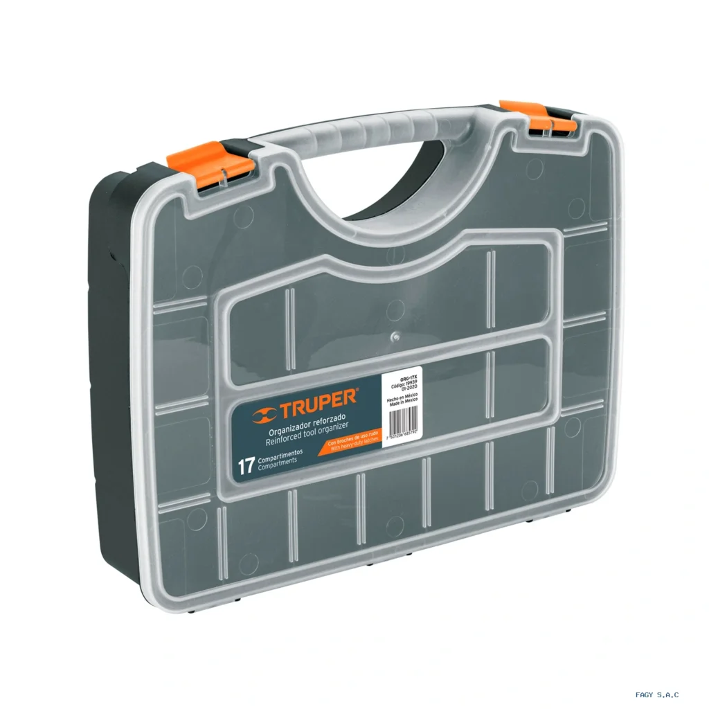 Organizador 17" reforzado con 17 compartimentos, Truper 19939