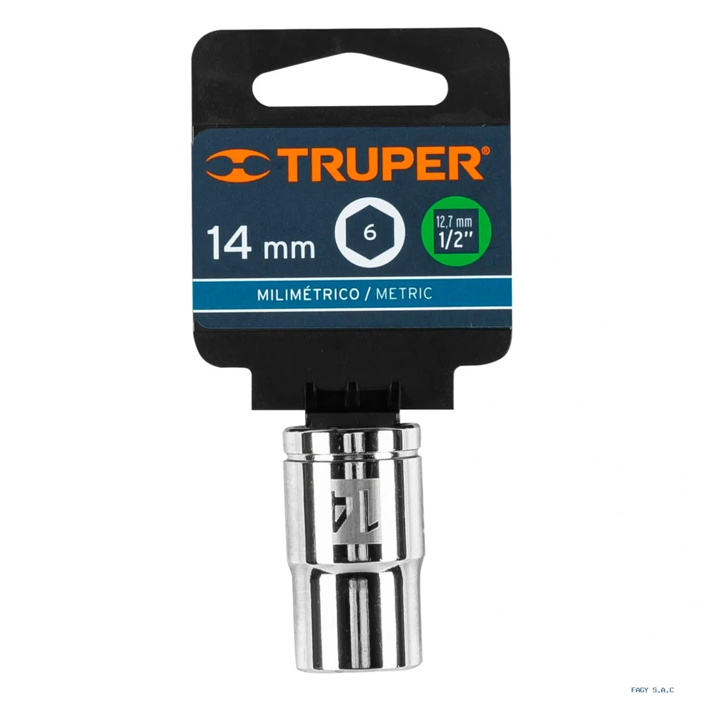 Dado de 14 mm, 6 puntas, cuadro 1/2", Truper 13264