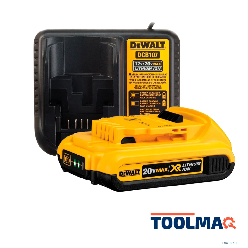 Kit de batería 20V - 2AH (DCB203) + cargador 12/20V (DCB107) DEWALT