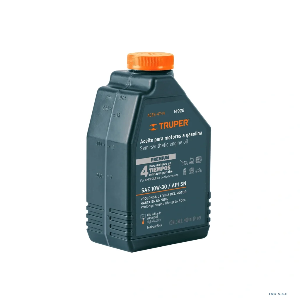 Aceite semi-sintético, 4 tiempos, 400 ml (14 oz), Truper 14928