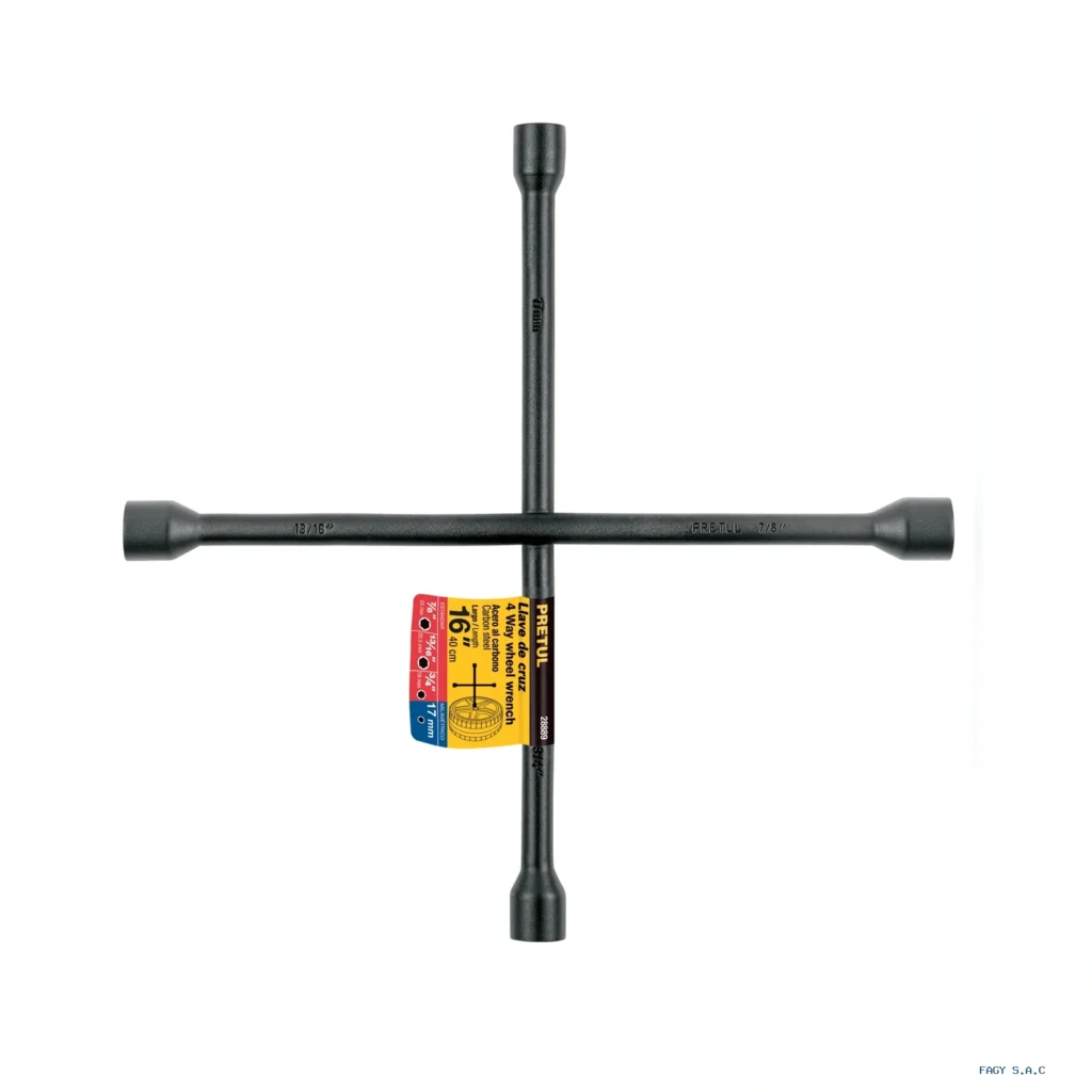 Llave de cruz 16", acabado negro mate, PRETUL 28889