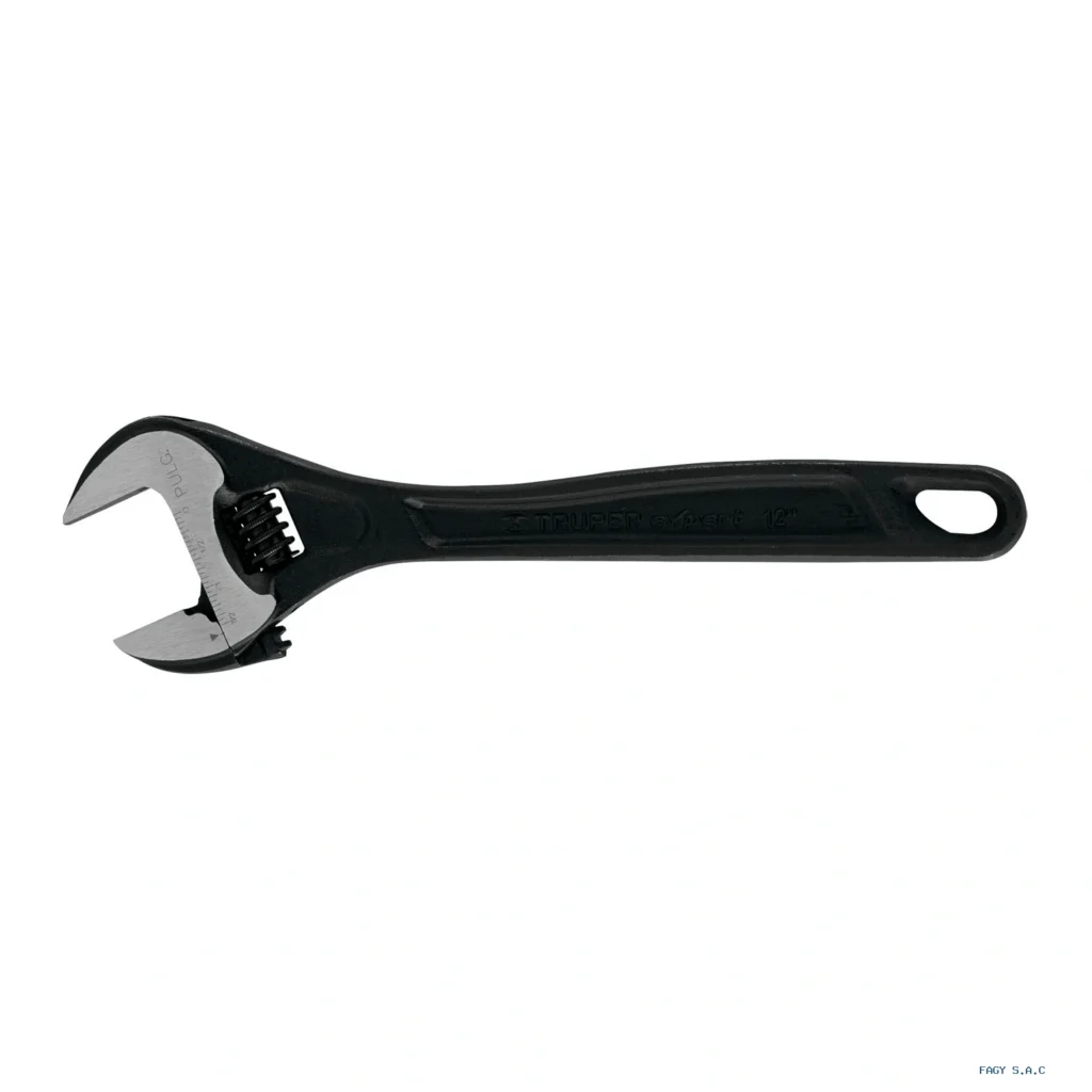 Llave ajustable (perico) 12" profesional  pavonada, Expert  PET-12 15503