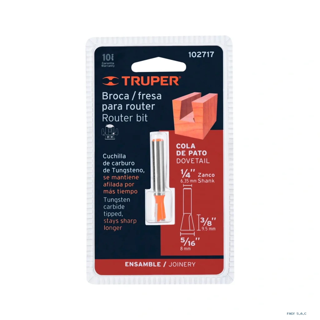 Broca para router, cola de pato, 5/16", Truper 102717