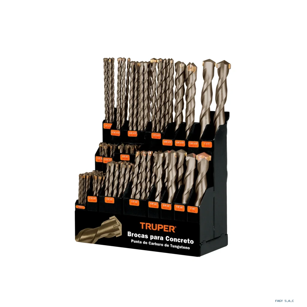 Exhibidor despachador con brocas para concreto, Truper 50352
