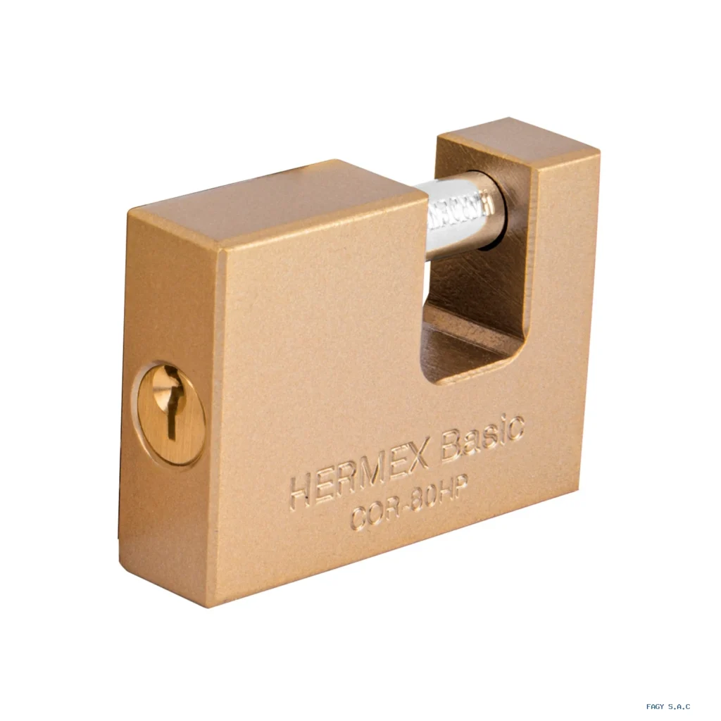 Candado antipalanca 80 mm cuerpo de hierro, HERMEX BASIC 22517