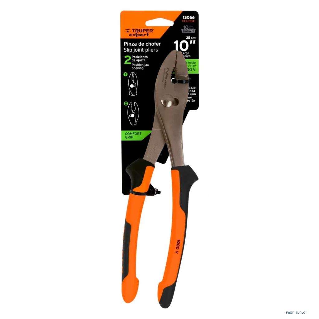 Alicate pinzas de chofer 10" mango Comfort Grip, Truper Expert 13066