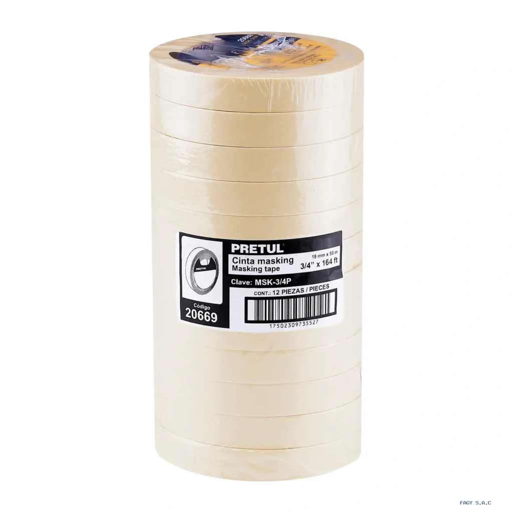 Cinta masking tape de 3/4" x 50 m, Pretul 20669