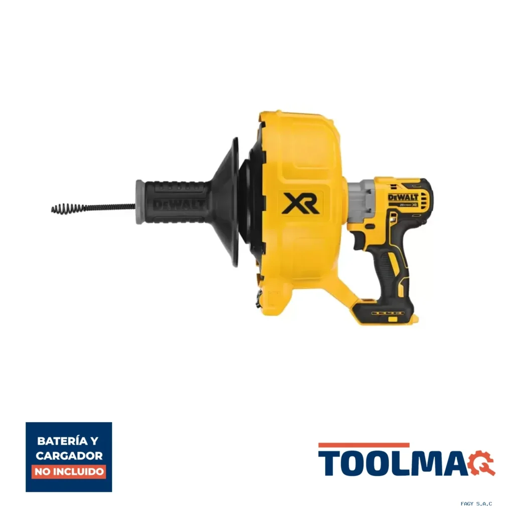 Destapador de tuberías 20V Xr Capacidad máxima Cable 10.6 m Baretool (Sin Batería / Sin cargador) Dewalt DCD200B