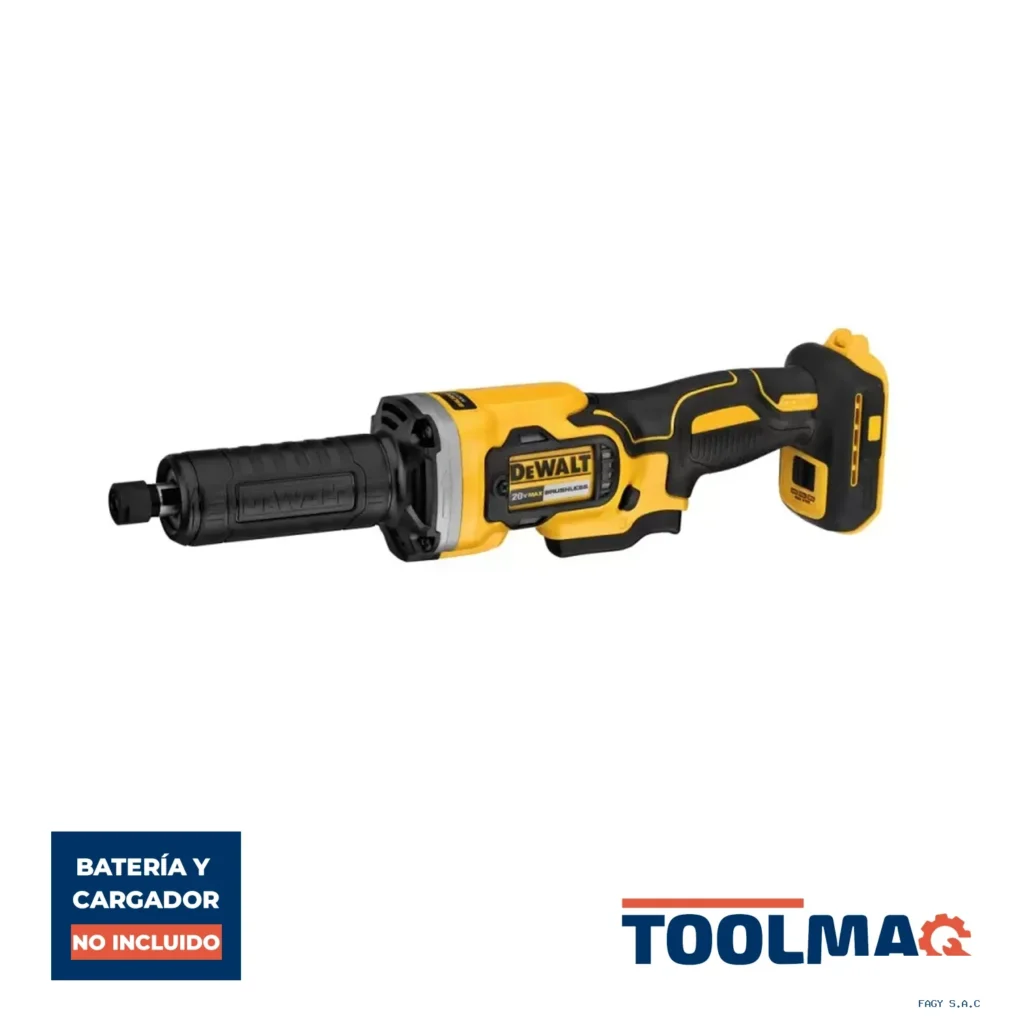 Esmeril Recto Cuello Largo 1/4" 20V XR Baretool Dewalt DCG426B