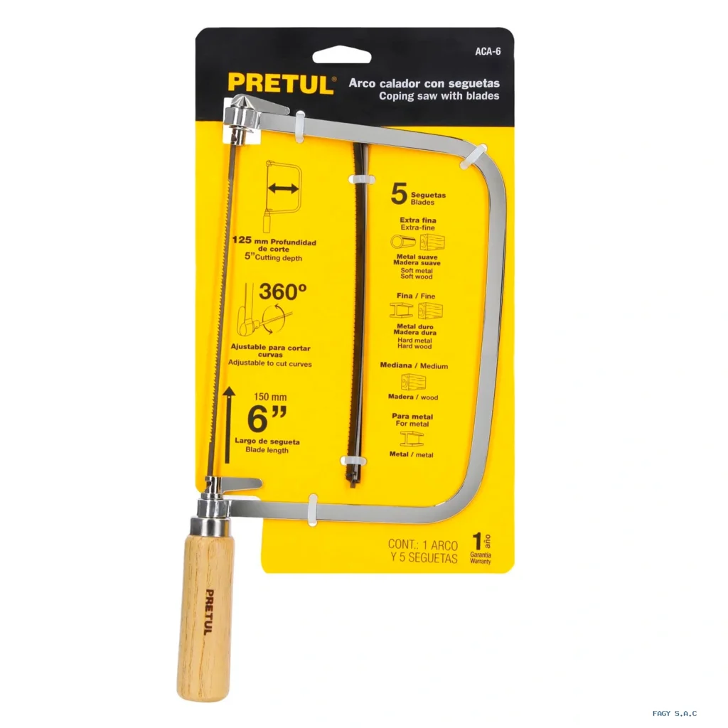 Arco calador con 5 seguetas de 6-1/2",  Pretul 20000