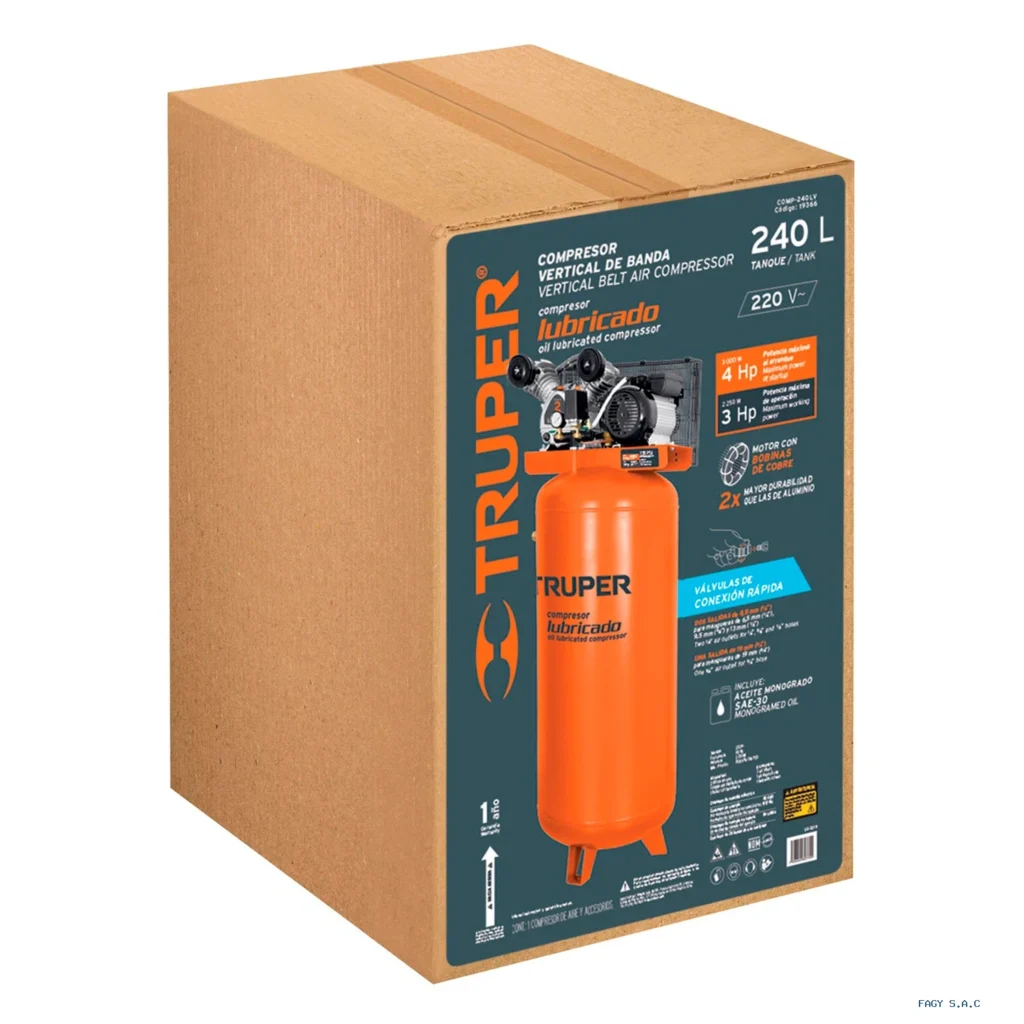 Compresora lubricada de banda, 240 L 102130