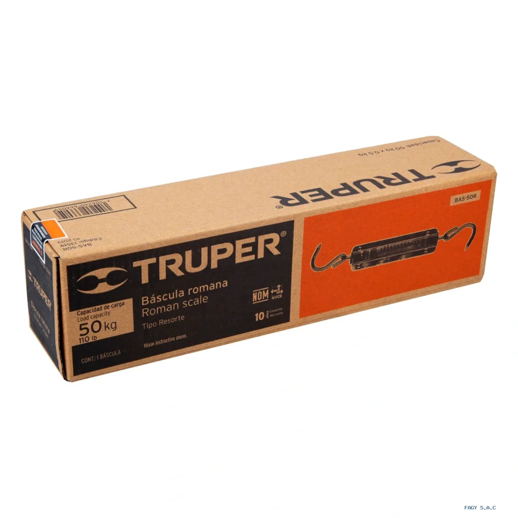 Báscula capacidad 50 kg romana de resorte, Truper 13519