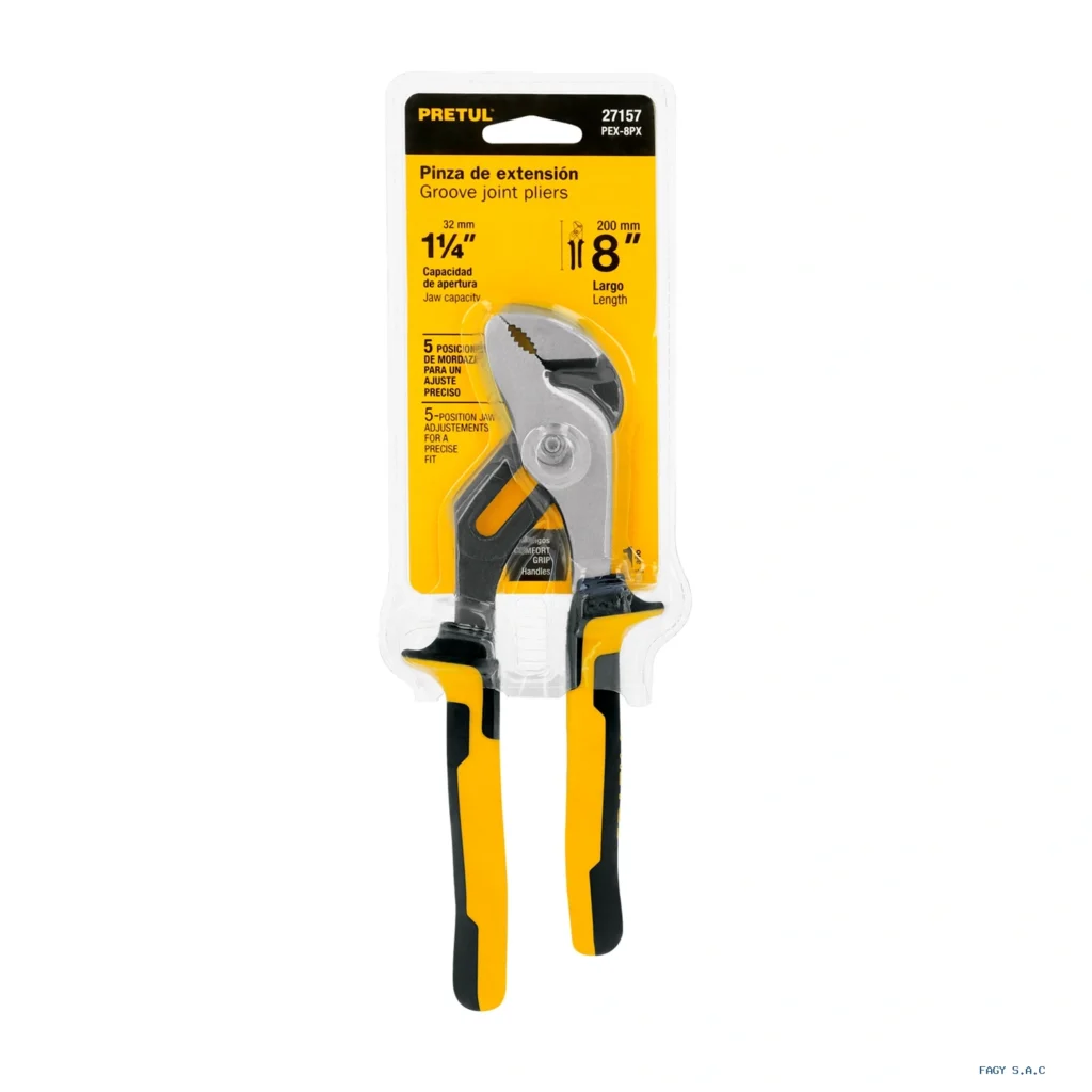 Alicate pinza de extensión 8" mango Comfort Grip, Pretul 27157