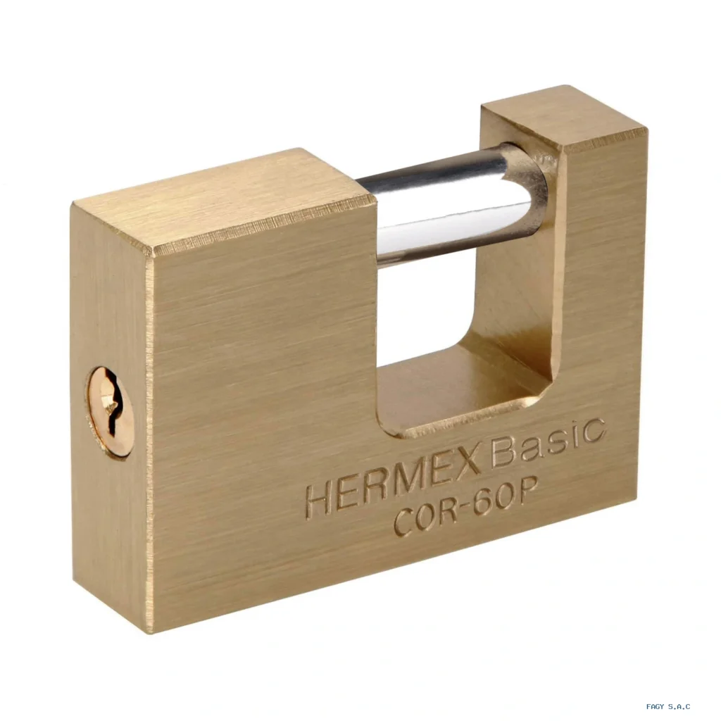 Candado antipalanca 60 mm cuerpo de latón, HERMEX BASIC 22518
