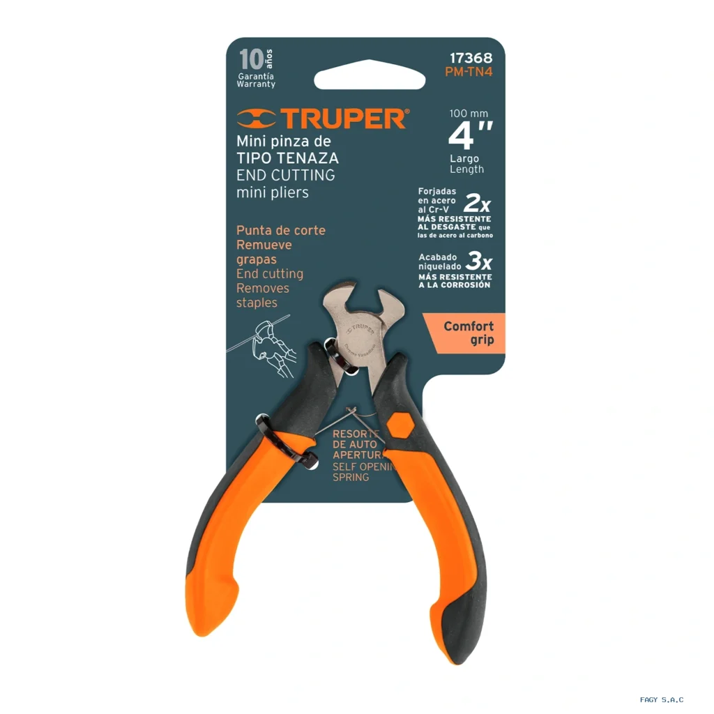 Mini alicate pinza tipo tenaza 4" mango Comfort Grip, Truper 17368