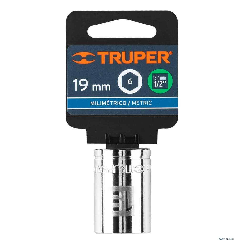 Dado de 19 mm, 6 puntas, cuadro 1/2", Truper 13269