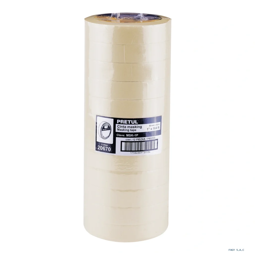 Cinta masking tape de 1" x 50 m, Pretul 20670