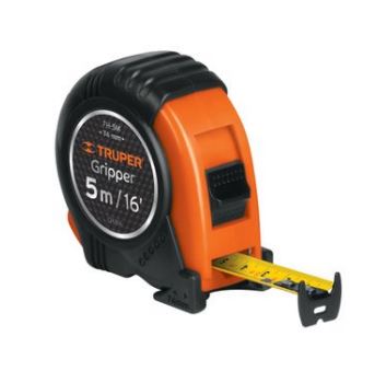 Flexómetro Gripper contra impactos 5m cinta 19mm Truper