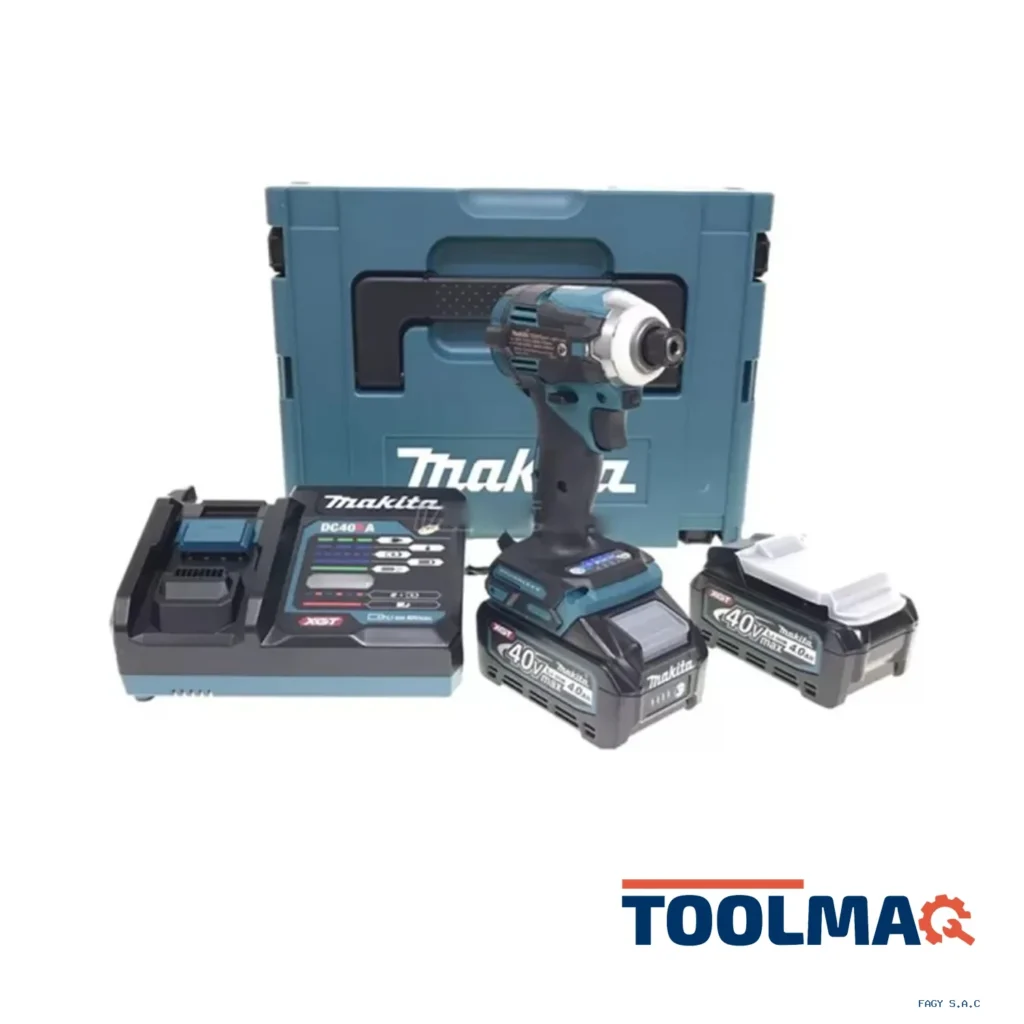 Atornillador de Impacto 1/4" Hex 40V XGT BL 2 Bat y Carg Makita TD001GM201