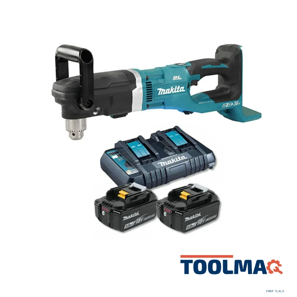 Taladro Atornillador Angular 1/2" 36V LXT (18v x2) BL 136Nm 2 Bat (18V) Makita DDA460PT2