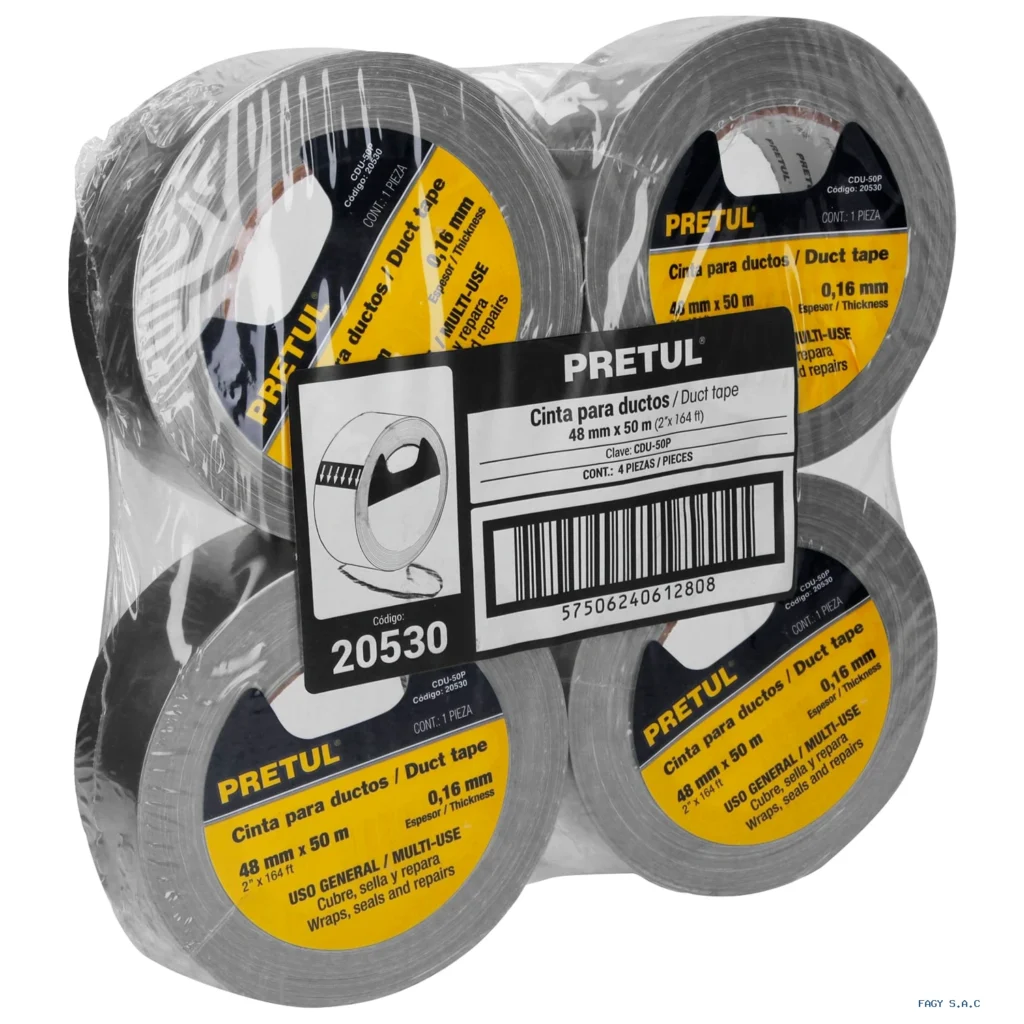 Cinta de 50 m para ducto, espesor 0.16 mm, Pretul 20530
