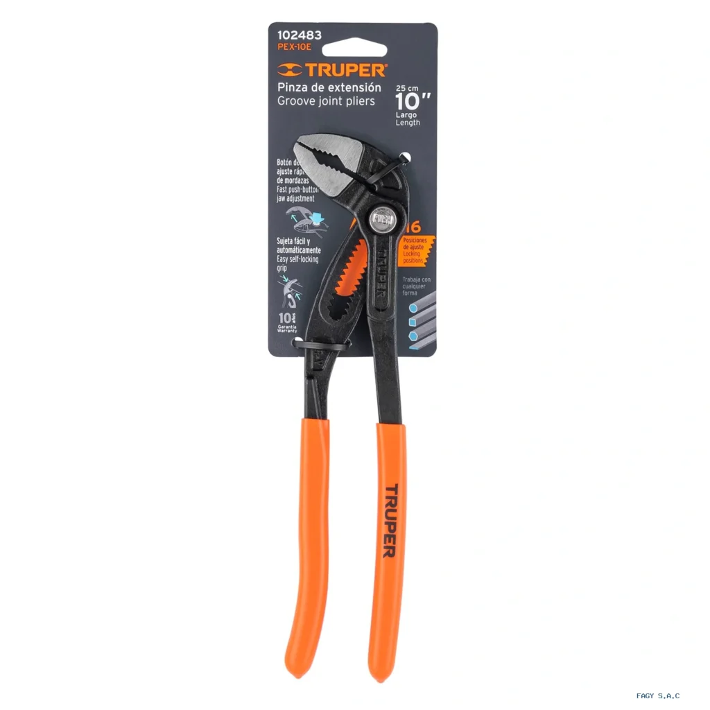 Pinza de extensión 10", mango de PVC, Truper 102483