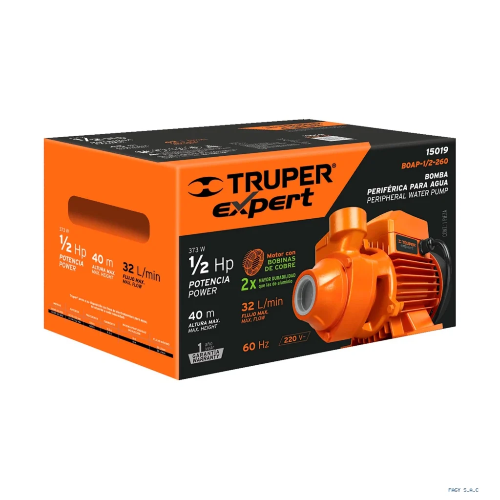 Bomba periférica 1/2HP, 220V/60Hz, uso agrícola, EXPERT 15019