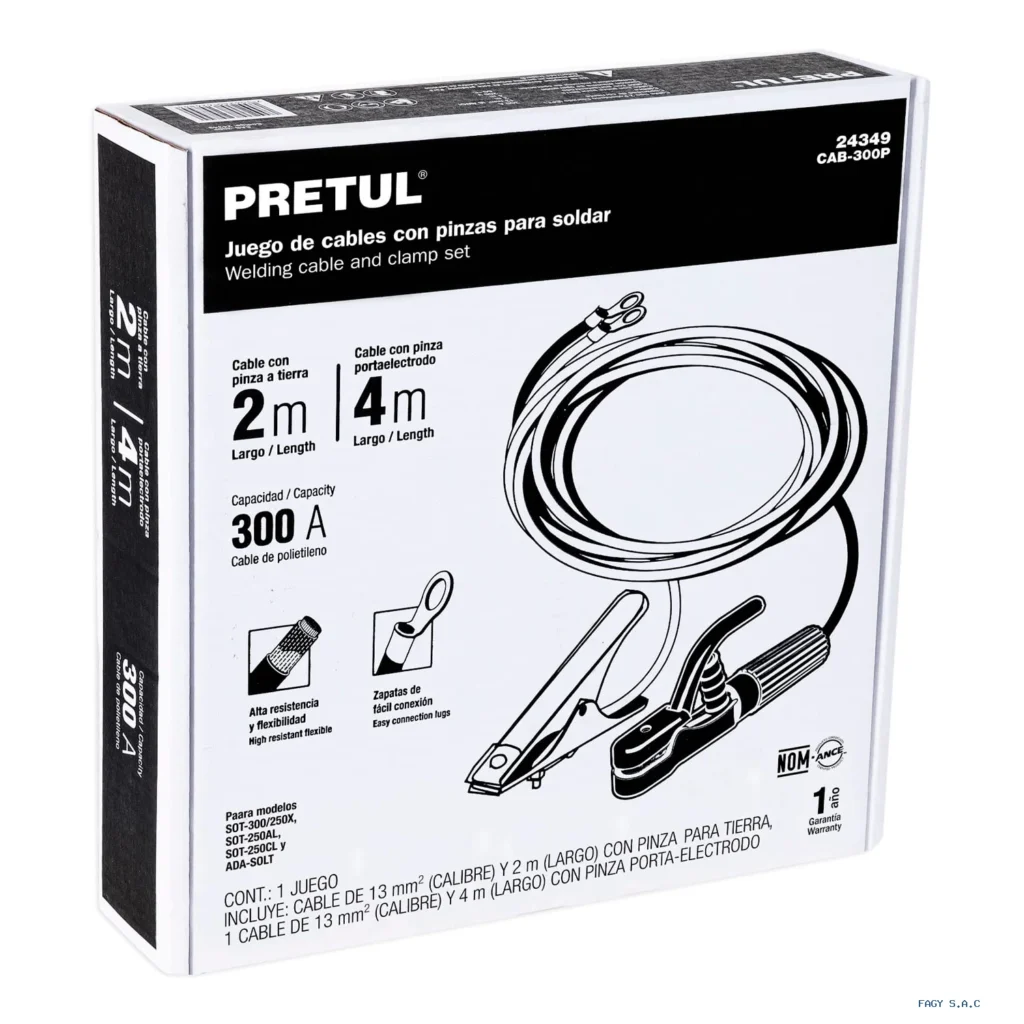 Cables con alicates pinzas para soldadoras de  arco y ADA-SOLT, PRETUL 24349