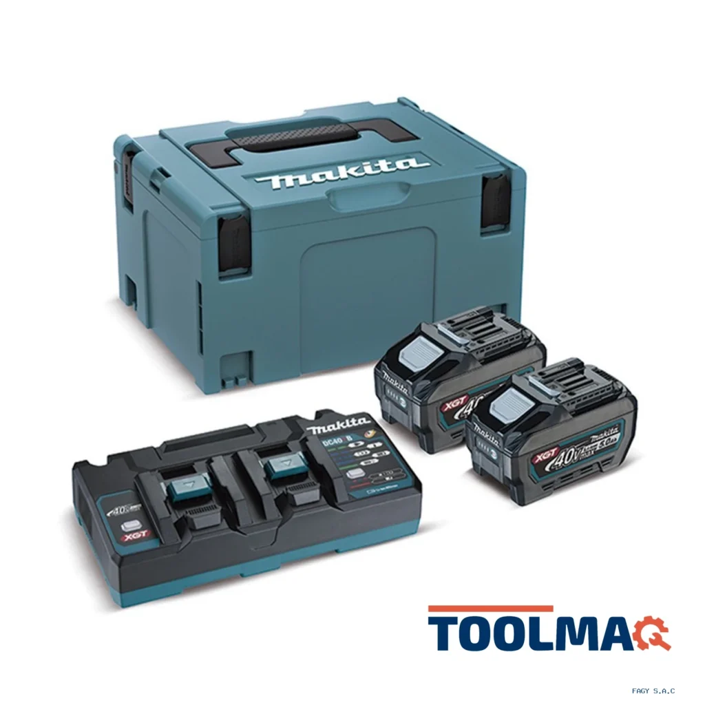 Makpac 2 Baterías 5.0Ah (BL4050F) + Multicargador Rápido de 2 Puertos (DC40RB) XGT 40Vmax 191U13-9