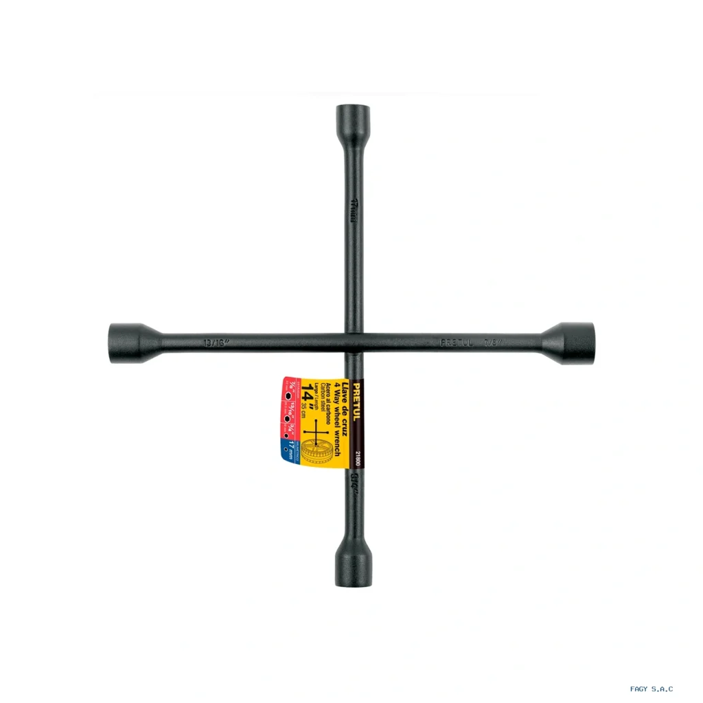 Llave de cruz 14", acabado negro mate, PRETUL 21800