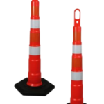 Poste de trafico vial color naranja Galo