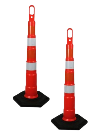 Poste de trafico vial color naranja Galo
