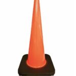 Cono de pvc de 28 pulgadas, con asa y base negra