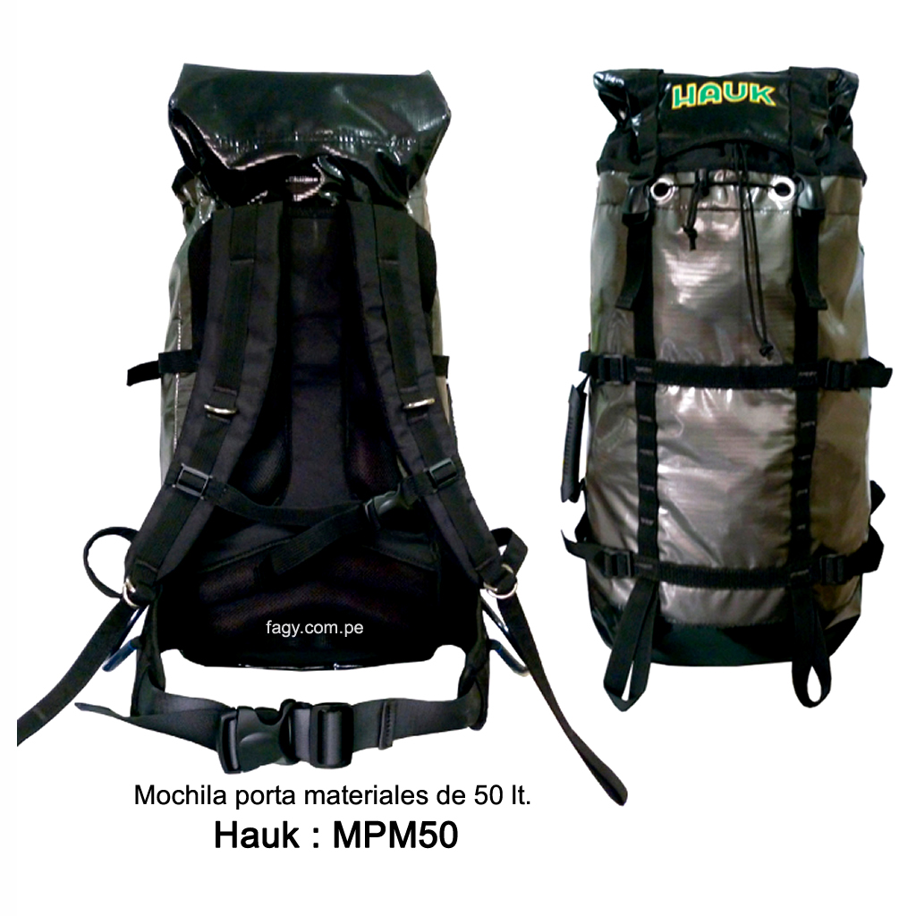 Mochila porta materiales de 50 lt. Hauk MPM50