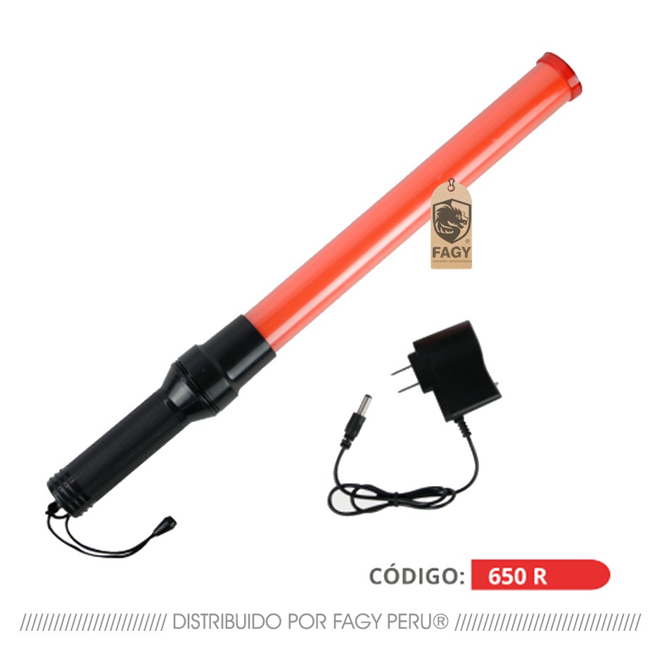Vara luminosa recargable rojo cod 650r