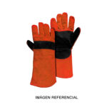 Guante cuero soldador naranjo negro steelpro