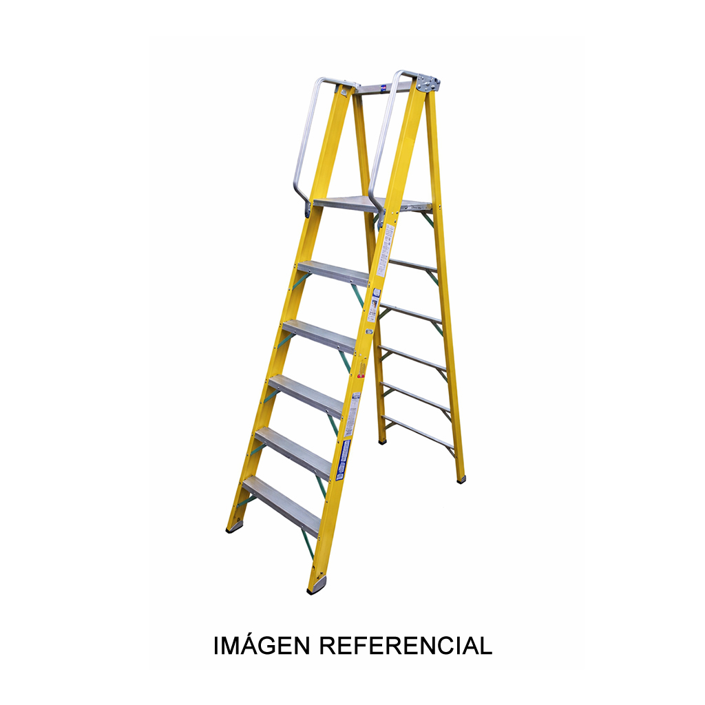 Escalera tijera plataforma fibra de vidrio de 1 acceso Bronco American